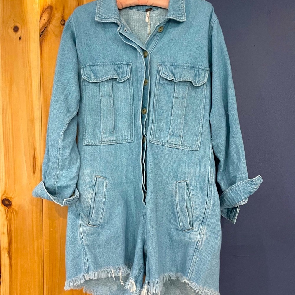 Free People Denim Romper